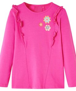 Kindershirt met lange mouwen 104 donkerroze