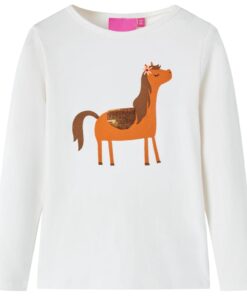 Kindershirt met lange mouwen 104 ecrukleurig