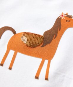 Kindershirt met lange mouwen 104 ecrukleurig