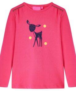 Kindershirt met lange mouwen 104 felroze