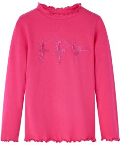 Kindershirt met lange mouwen 104 felroze