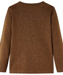 Kindershirt met lange mouwen 104 gemêleerd cognackleur