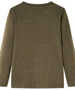 Kindershirt met lange mouwen 104 gemêleerd kakikleur