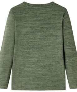 Kindershirt met lange mouwen 104 gemêleerd kakikleurig