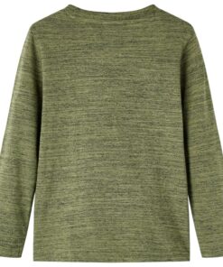 Kindershirt met lange mouwen 104 gemêleerd kakikleurig