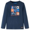 Kindershirt met lange mouwen 104 gemêleerd marineblauw