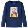 Kindershirt met lange mouwen 104 gemêleerd marineblauw