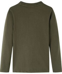 Kindershirt met lange mouwen 104 kakikleurig