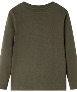 Kindershirt met lange mouwen 104 kakikleurig
