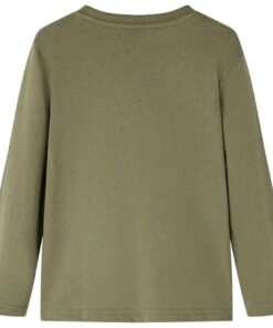 Kindershirt met lange mouwen 104 kakikleurig