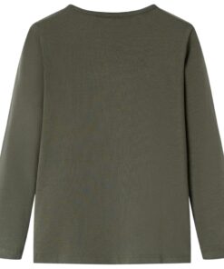Kindershirt met lange mouwen 104 kakikleurig