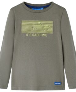 Kindershirt met lange mouwen 104 kakikleurig