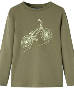 Kindershirt met lange mouwen 104 kakikleurig