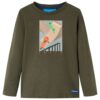 Kindershirt met lange mouwen 104 kakikleurig