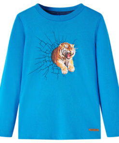 Kindershirt met lange mouwen 104 kobaltblauw