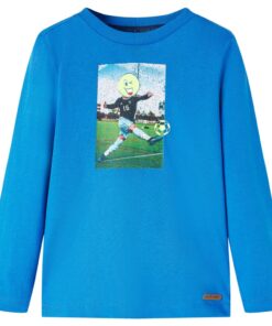 Kindershirt met lange mouwen 104 kobaltblauw