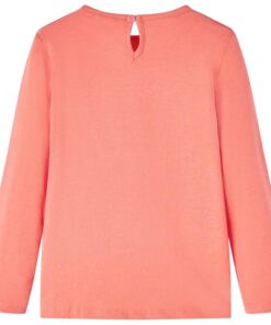 Kindershirt met lange mouwen 104 koraalkleurig