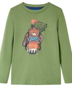 Kindershirt met lange mouwen 104 lichtkakikleurig