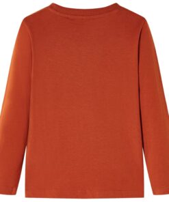 Kindershirt met lange mouwen 104 lichtroestkleurig
