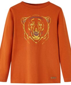 Kindershirt met lange mouwen 104 lichtroestkleurig