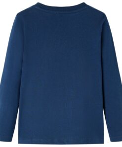 Kindershirt met lange mouwen 104 marineblauw