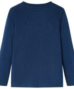Kindershirt met lange mouwen 104 marineblauw