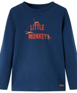 Kindershirt met lange mouwen 104 marineblauw