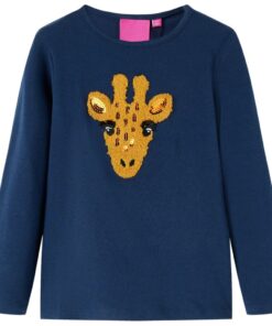 Kindershirt met lange mouwen 104 marineblauw