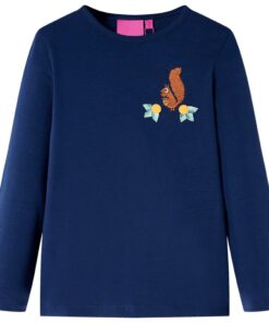 Kindershirt met lange mouwen 104 marineblauw