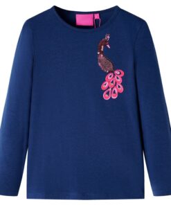 Kindershirt met lange mouwen 104 marineblauw