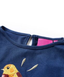 Kindershirt met lange mouwen 104 marineblauw