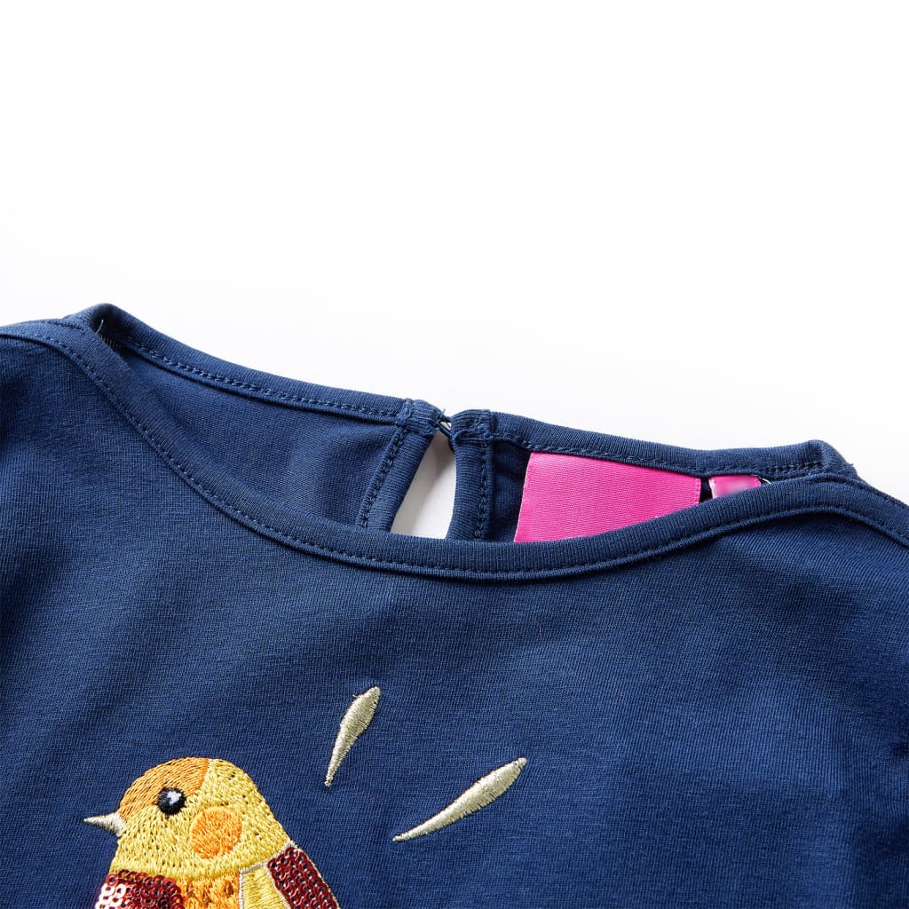 Kindershirt met lange mouwen 104 marineblauw