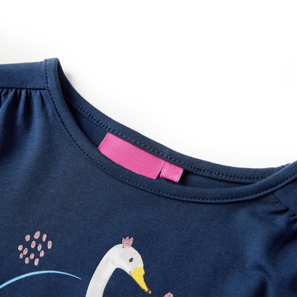 Kindershirt met lange mouwen 104 marineblauw - Image 3