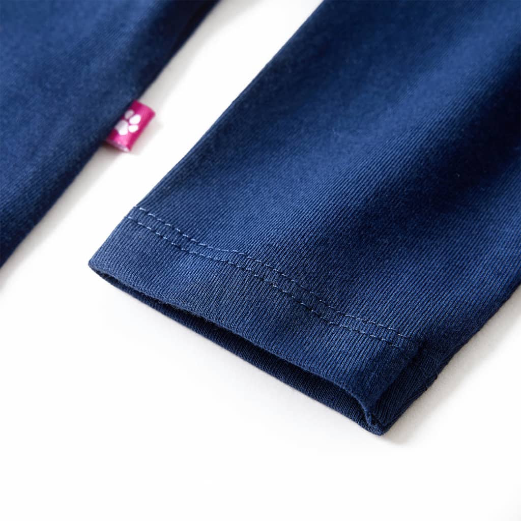 Kindershirt met lange mouwen 104 marineblauw