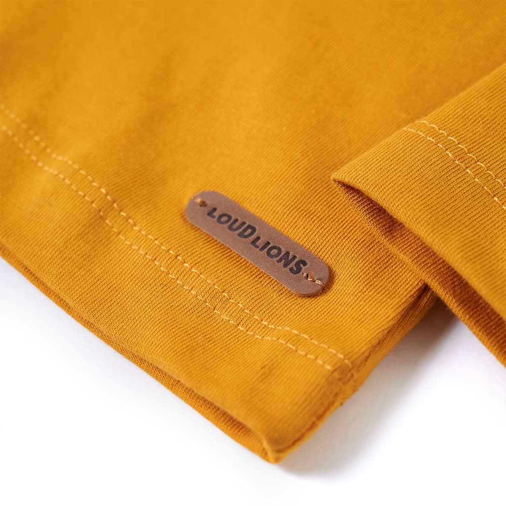 Kindershirt met lange mouwen 104 okerkleurig - Image 5