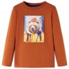 Kindershirt met lange mouwen 104 oranjebruin