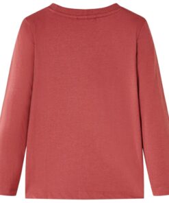 Kindershirt met lange mouwen 104 roodbruin