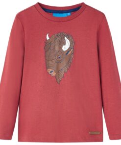 Kindershirt met lange mouwen 104 roodbruin