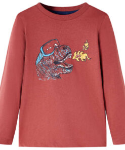 Kindershirt met lange mouwen 104 roodbruin