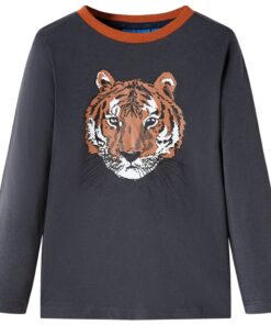 Kindershirt met lange mouwen 116 antracietkleurig