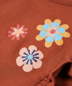 Kindershirt met lange mouwen 116 cognackleurig