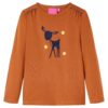 Kindershirt met lange mouwen 116 cognackleurig