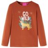 Kindershirt met lange mouwen 116 cognackleurig