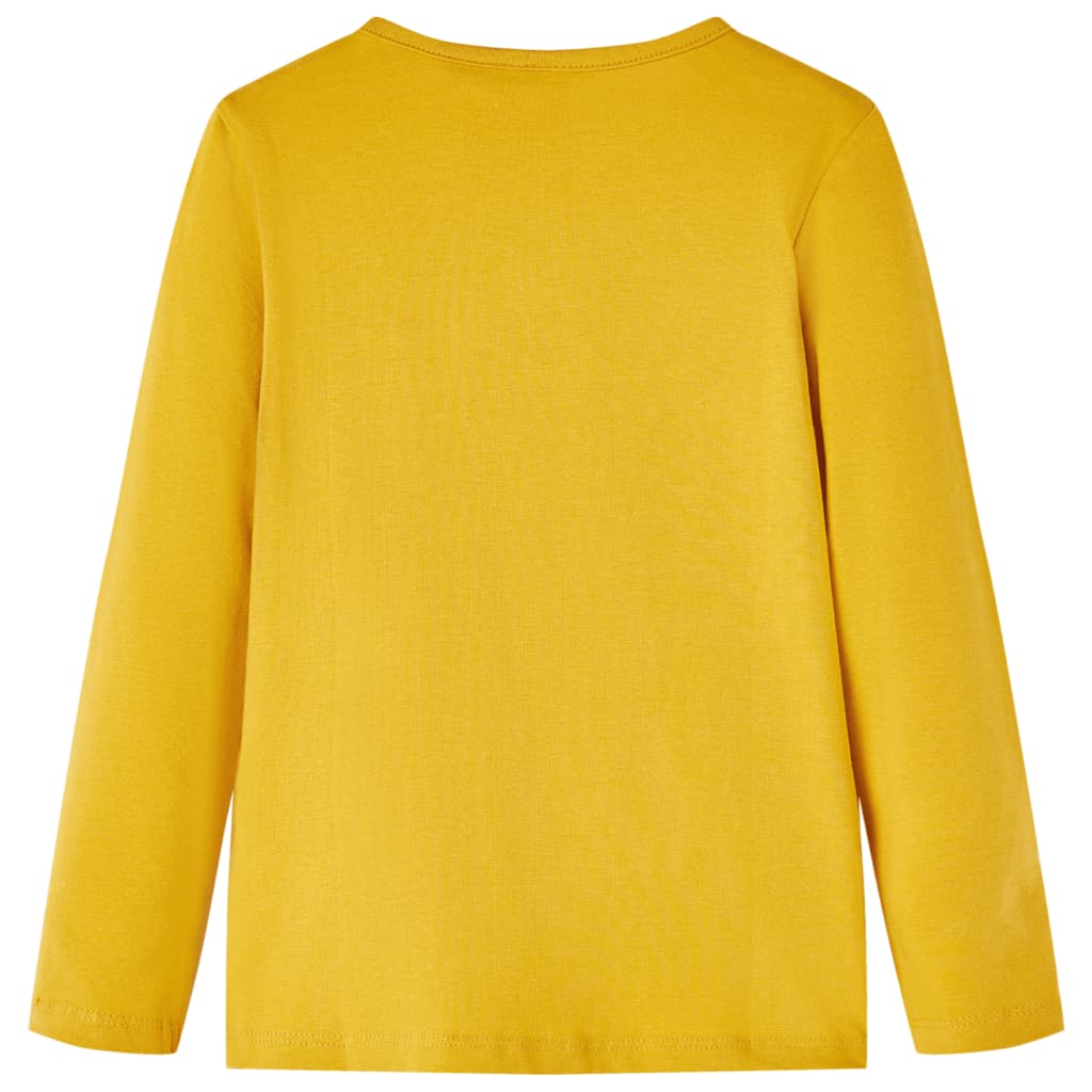 Kindershirt met lange mouwen 116 donker okerkleurig