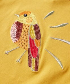 Kindershirt met lange mouwen 116 donker okerkleurig