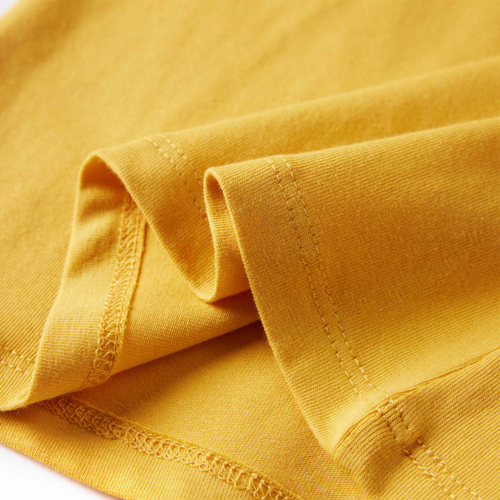 Kindershirt met lange mouwen 116 donker okerkleurig