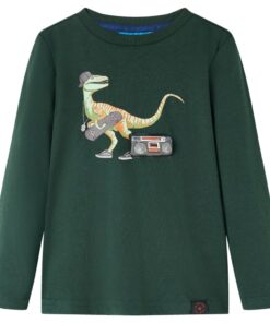 Kindershirt met lange mouwen 116 donkergroen