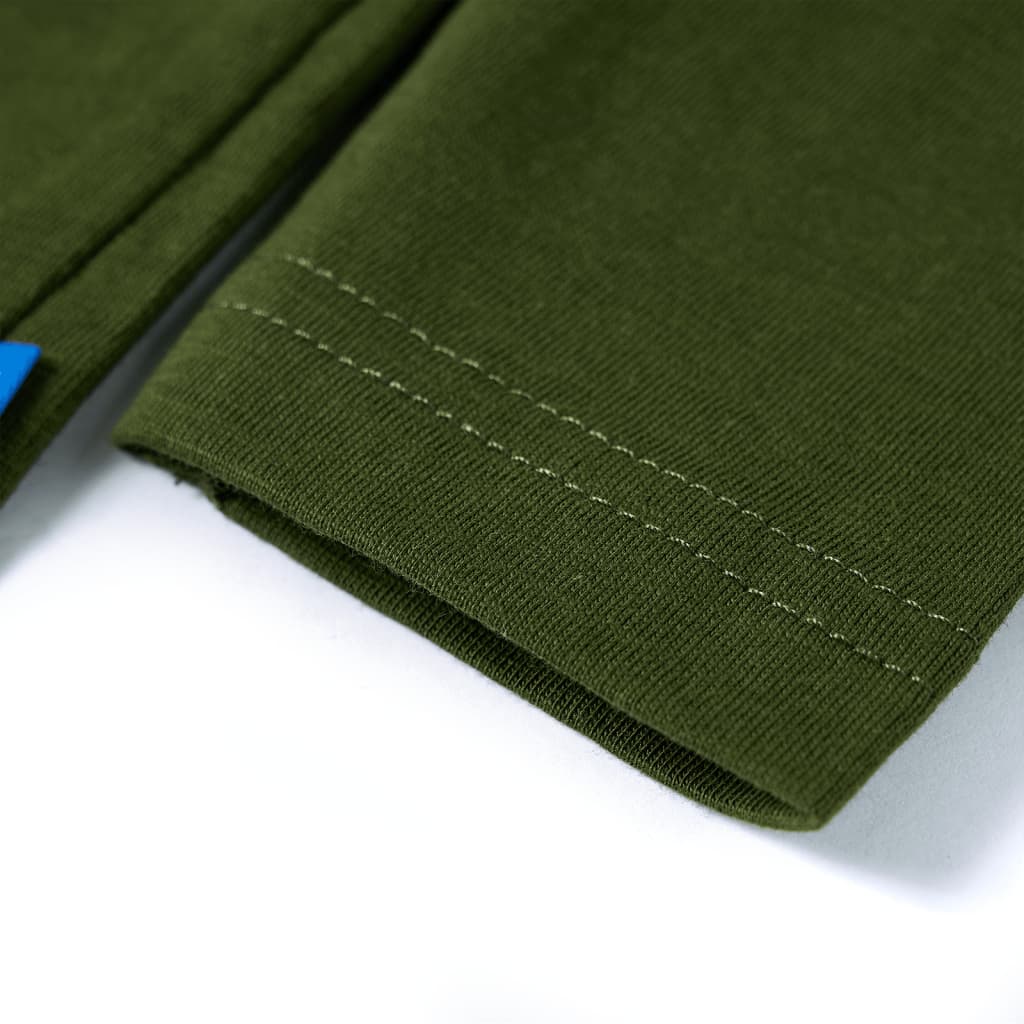 Kindershirt met lange mouwen 116 donkerkakikleurig - Image 5