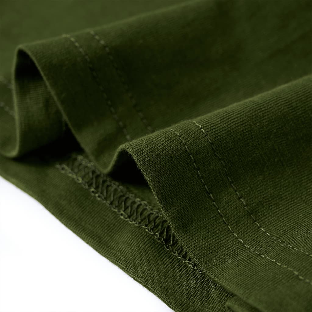 Kindershirt met lange mouwen 116 donkerkakikleurig - Image 6