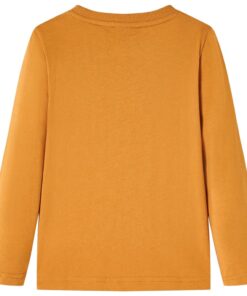 Kindershirt met lange mouwen 116 donkerokerkleurig